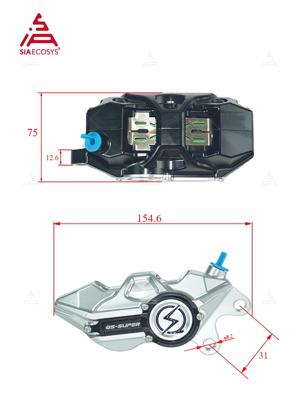 ชุดคาลิปเปอร์เบรกอะลูมิเนียมฟอ - Forged Front Brake Caliper 4 Piston บทวิจารณ์และราคา